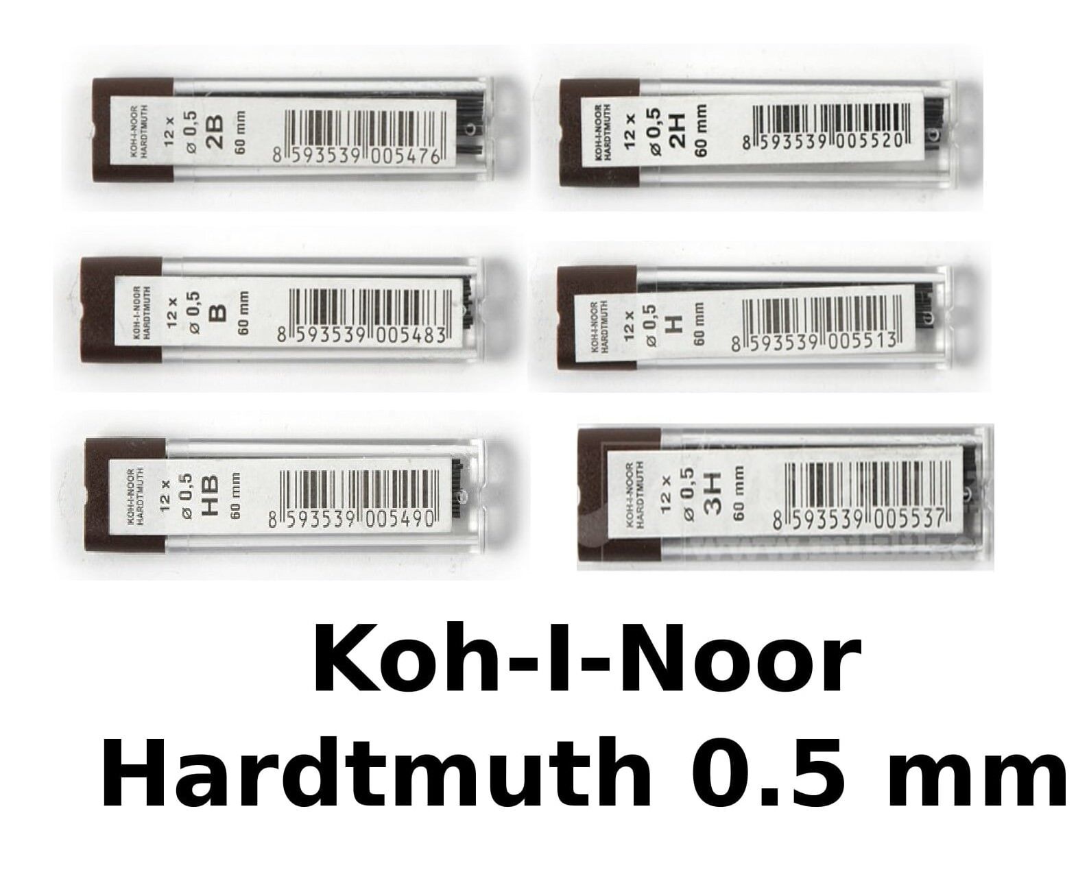KOH-I-NOOR Fine Graphite Leads for 0.5mm Diameter 60mm 2H Mechanical Pencil