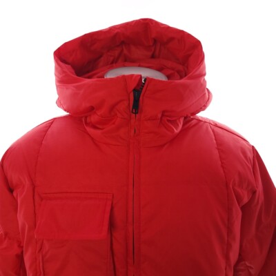 Eddie Bauer Expedition Solid Red Down Puffer Full Zip Hooded