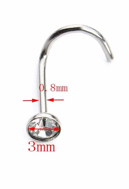 Men’s/Boy’s Daniel Sturridge 18ct White Gold Plate 3mm Cubic Zirconia Nose Stud — 第 3/4 张图片