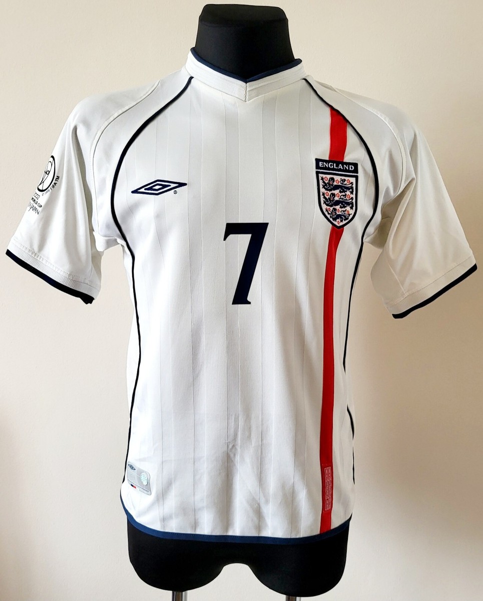 England 2001 - 2003 Home football Umbro shirt #7 Beckham size