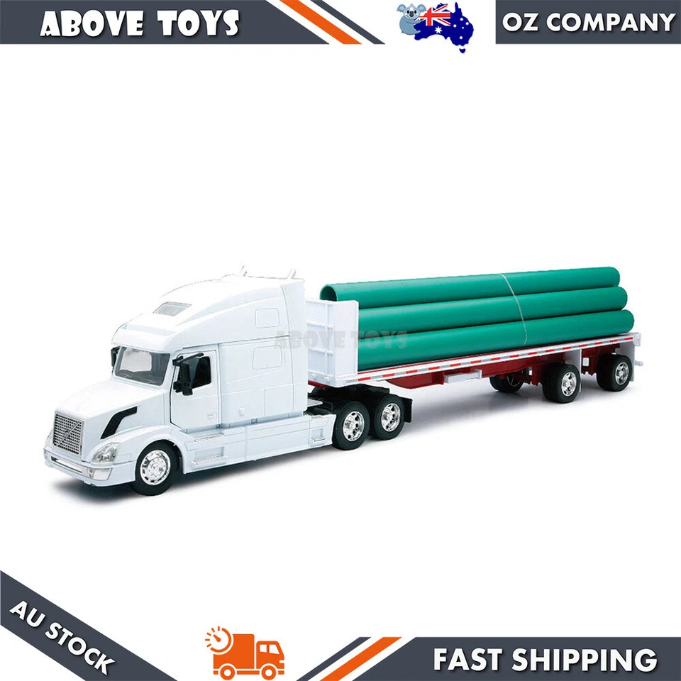 New Ray 1:32 Volvo VN-780 Flatbed Trailer With Long Pipe Diecast Truck Model - Image 3 of 3