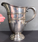 Antique Silver Plate Water Pitcher Helmet form Footed Patina 1910-1915 Viking 9"