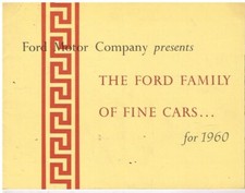 FORD FAIRLANE FALCON THUNDERBIRD & MERCURY MONTEREY MONTCLAIR '60 SALES BROCHURE