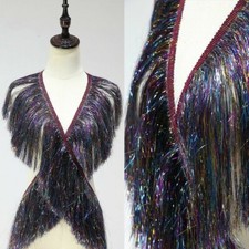 Nappa Frangia 19cm Danza Costume Abito Orlo Fai da Te Cucito Craft Lucido 90cm