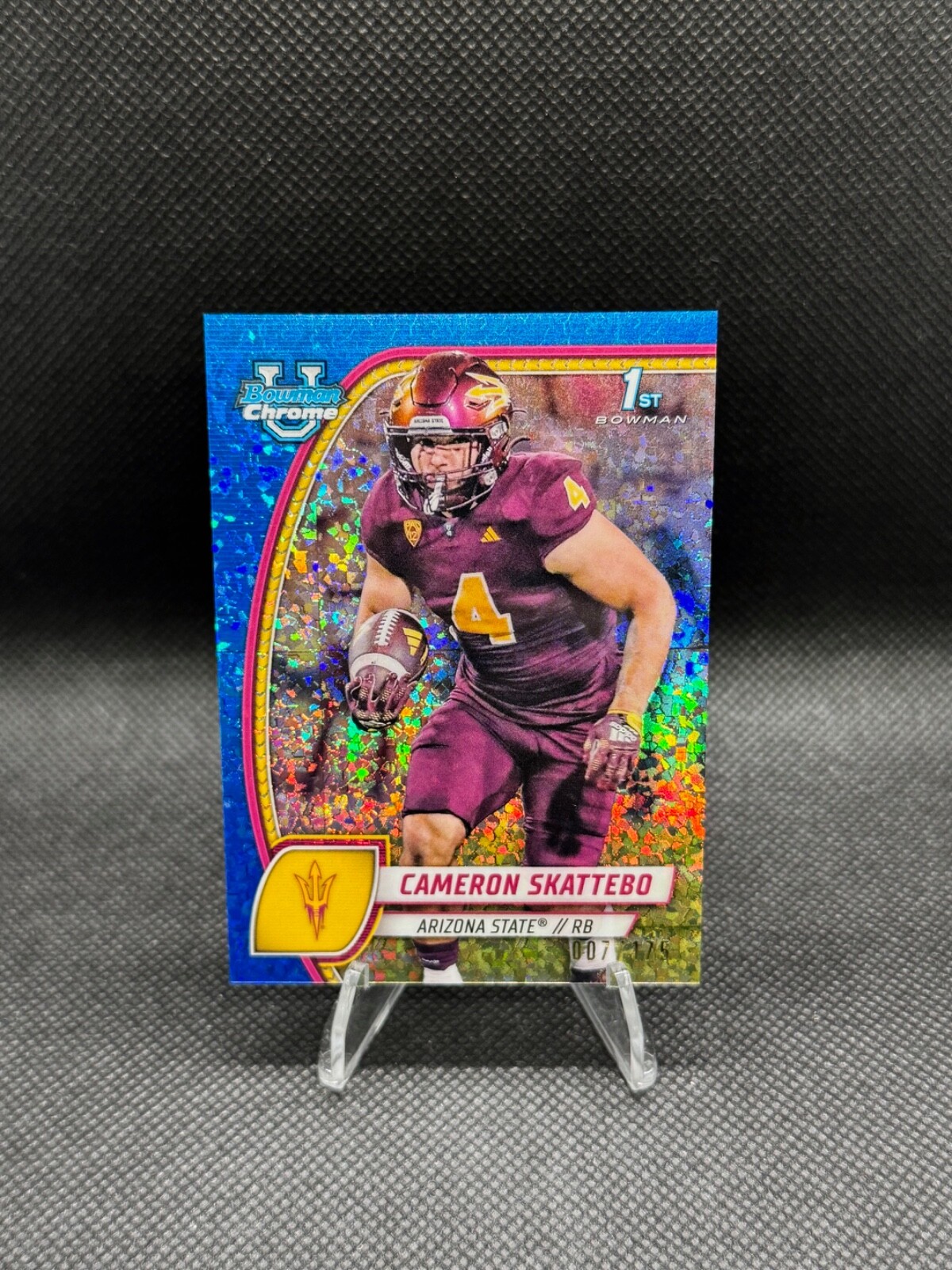 2024 Bowman U Chrome BLUE MINI DIAMOND Refractor Cameron Skattebo /175 1st Bowmn