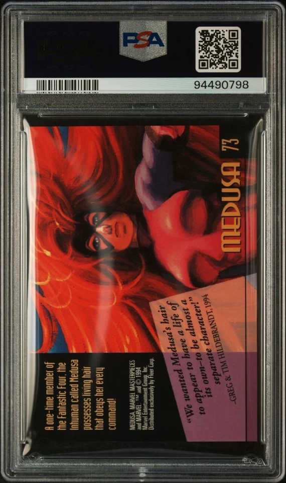 1994 Marvel Masterpieces Medusa Gold Foil Signatures PSA 9  Highest Graded Pop 3 - Image 2 of 2