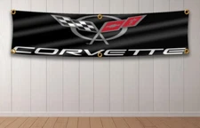 Corvette ENMOON BANNER fans Banner Flag 2x8ft Garage Wall Art & Outdoor workshop