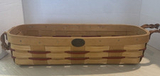 Vintage Peterboro Basket Company Made in USA Woven Leather Handles