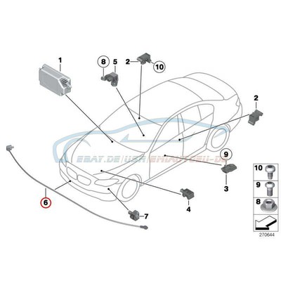 Original BMW 65769318780 - Sensor Fussgängerschutz LWL 5er | eBay