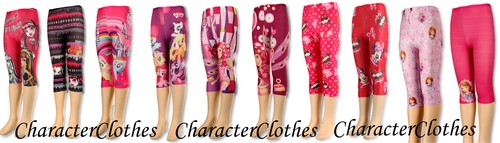 2-PACK Girls Summer 3/4 CHARACTER Leggings Kids & Toddlers Tights Age 1-12 Years - Picture 1 of 6