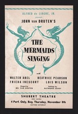 Walter Abel "THE MERMAIDS SINGING" John Van Druten 1945 New Haven Tryout Flyer