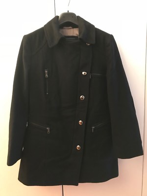 Manteau Trussardi Jeans - Taille 44 - Laine Noire - Occasion Très Bon état