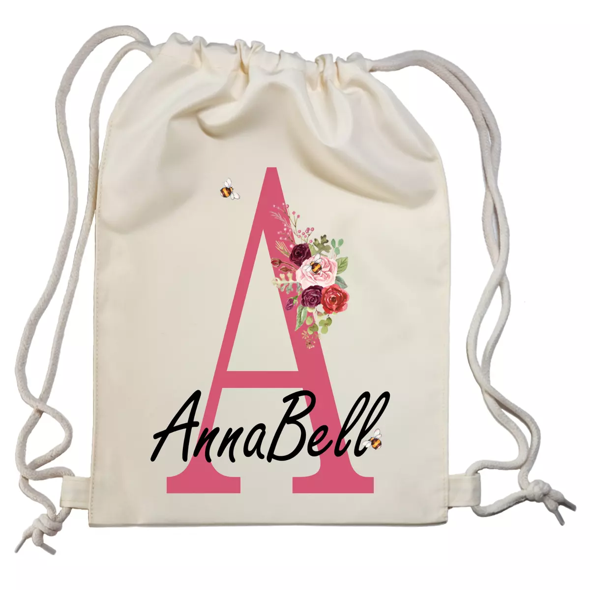 Personalised drawstring bag sales