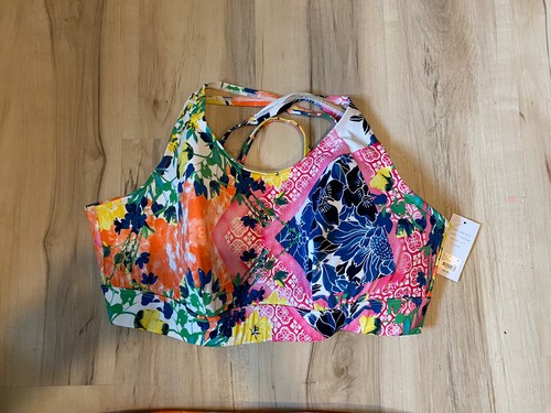 Cacique 2Pc Tropical Floral Swim Bikini Set Top 20 Drawstring Bottom 26 NWT - Picture 2 of 6