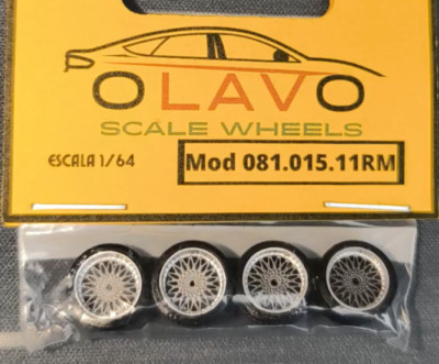 Olavo Scale Wheels 081 Grey 11mm Custom Wheels Set 1:64