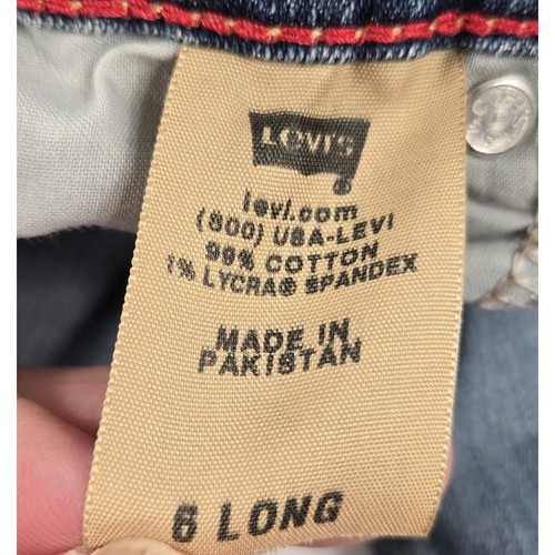 Levi's 550 stivaletto relaxed fit jeans donna blu misto cotone taglia 6 lungo rosso linguetta R - Foto 5 di 11