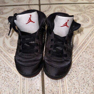 Air Jordan Retro Satin Bred Baby Unisex Shoes Size 8c Boy/Girl red black 