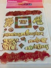 CREATIVE IMAGINATIONS 3D EPOXY STICKERS  FERN MARTIN PHRASES GIRLS RULES GIRL