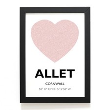 A3 PRINT - Allet, Cornwall - Word Heart Design - SW7948