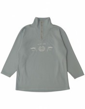 GIANI FEROTI Herren Fleecepullover mit Reißverschluss am Ausschnitt mittelblau Polyester AO08