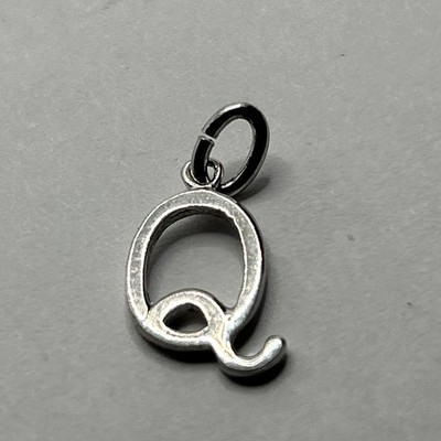 NEW STERLING SILVER CHARM Initial Dangling Letter Q, 925