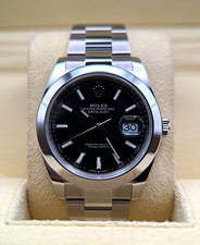 Rolex Datejust 41mm Black Dial Stainless Steel Bracelet Automatic Date Watch