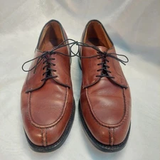 Allen Edmonds Bradley Derby Men 10.5 D Brown Leather Split Toe Dress Shoes USA