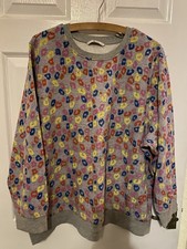 Ladies Sweatshirt Size 22 By Tu In Grey/multicoloured