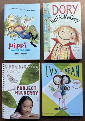 Spunky Girls Book Lot: Pippi, Ivy + Bean, Dory, Project Mulberry Grades 2-4