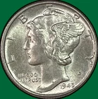 1945 Mercury Dime Brilliant Uncirculated BU Coin #40650
