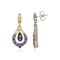 Cavill Tansanit Ohrringe 2,55Ct Herz Tropfen 925 Silber Echtschmuck