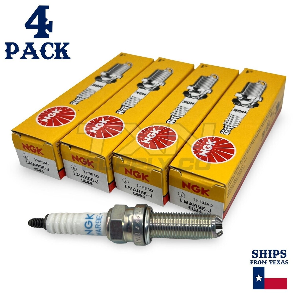 4 PACK NGK Spark Plugs Kit LMAR9EJ 6884 Fits Yamaha YZF-R1 MT-10