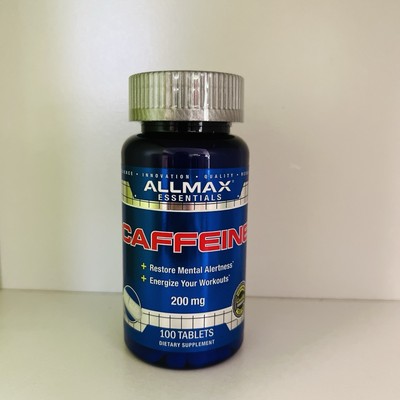 ALLMAX Essentials Caffeine 200mg 100 Tab Energy Workout Exp 10/2026