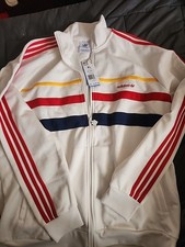 Adidas The First TT Track Top White Red 3-Stripe Size X-Large Jacket IW3233