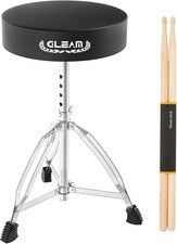 Gleam Drum Throne 3" Padded Comfortable 400Lb Capacity Drummer Stool Adjustable