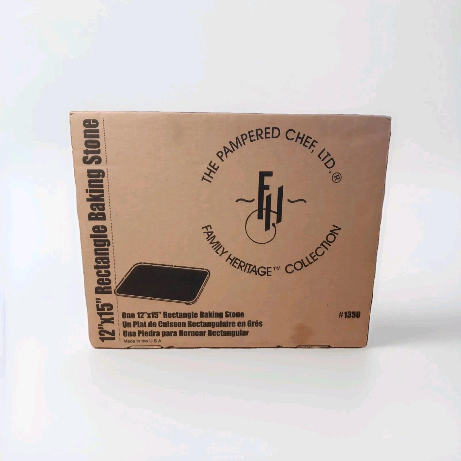 Pampered Chef Classic Heritage Stoneware Collection 12" x 15" Baking Stone #1350