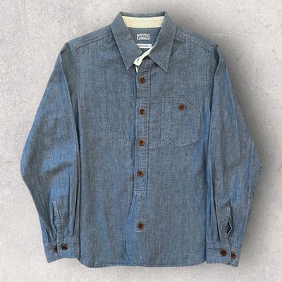 Beams Boy Chambray Blue Button Up Work Shirt