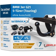 ANHÄNGERKUPPLUNG starr passt für BMW 3er Touring G21 ab 19 +13pol E-Satz Erich J