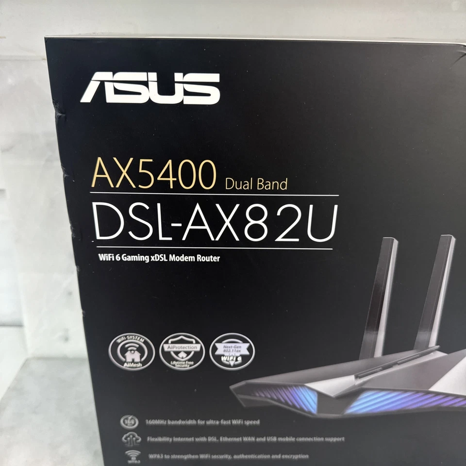 ASUS AX5400 Dual Band WiFi 6 xDSL Modem Router - Black (DSL-AX82U) - image 2 of 4