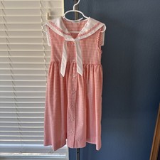 Jayne Copeland Vintage Size 6X Sailor Orange Gingham Dress