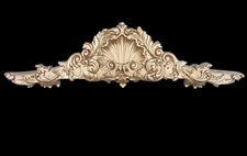 Vintage 32" Door topper Pediment ornate gold gild  Accent Leaf & Shell Scrolls