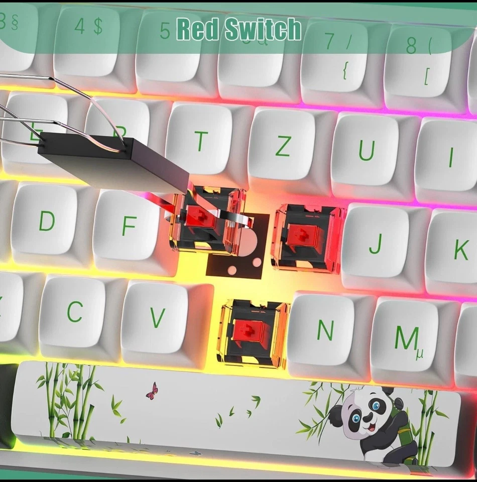 MIHIYIRY 60% Wired Gaming Keyboard RGB Backlit Compact Gaming Keyboard RedSwitch - Image 2 of 4