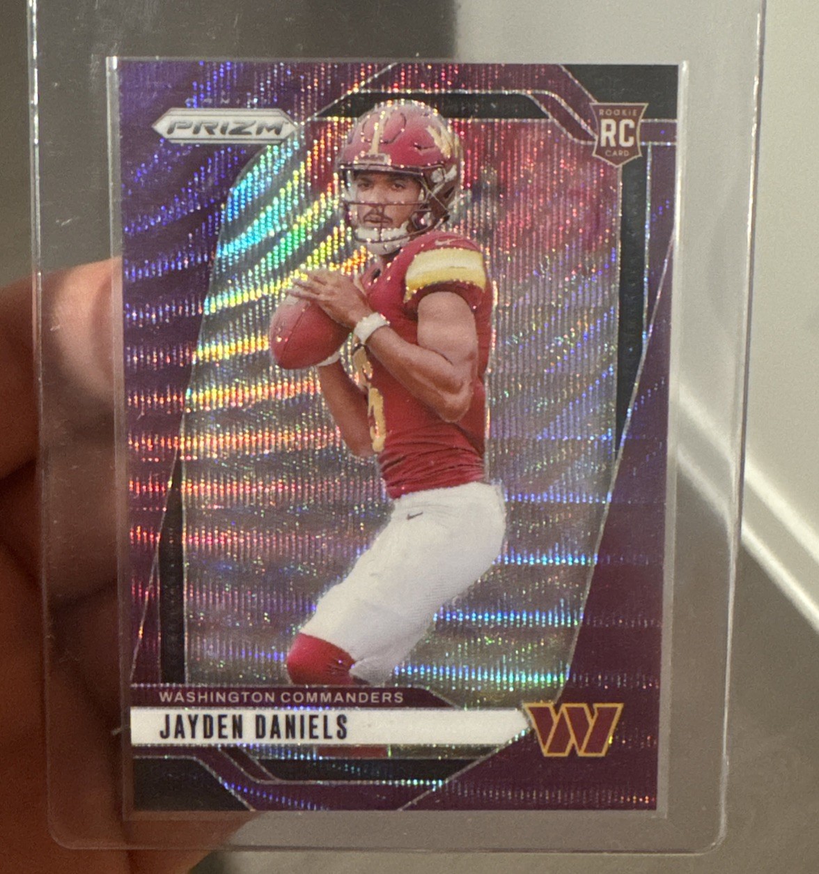 2024 Panini Prizm Jayden Daniels #347 Purple Wave Prizm #1/99 Rookie RC