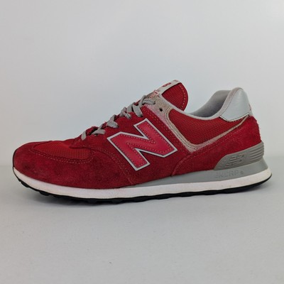 New Balance 574 Classic Shoes Mens Size Sneakers Red Suede Gray