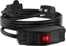 Switched Extension Cord 8 Ft Outdoor 14AWG 3 Prong Extension Cord with Switch On
