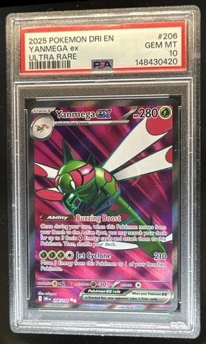 2025 Pokemon Destined Rivals Yanmega ex #206/182 PSA 10 GEM MINT