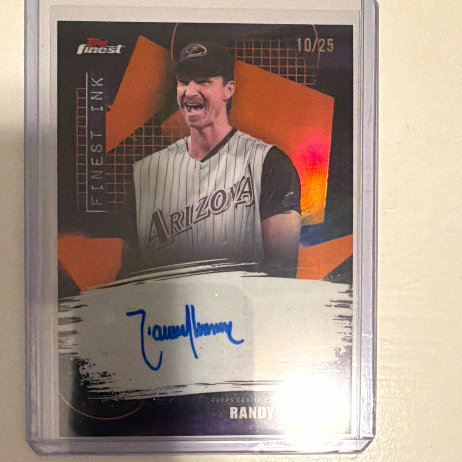 Topps Finest 26 Randy Johnson Finest Ink Auto Orange /25 #FI-RJ Diamondbacks