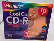 Memorex Music CD-R "Cool Colors" 10 Pack 48x 700MB 80 Minutes New Sealed