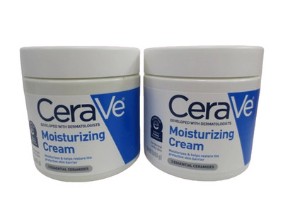 CERAVE MOISTURIZING CREAM FACE & BODY NORMAL TO DRY SKIN 16 OZ NWOB 2PC