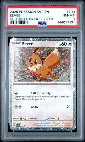2025 POKEMON SVP PROMO DESTINED RIVALS SINGLE PACK BLISTER #200 EEVEE PSA 8